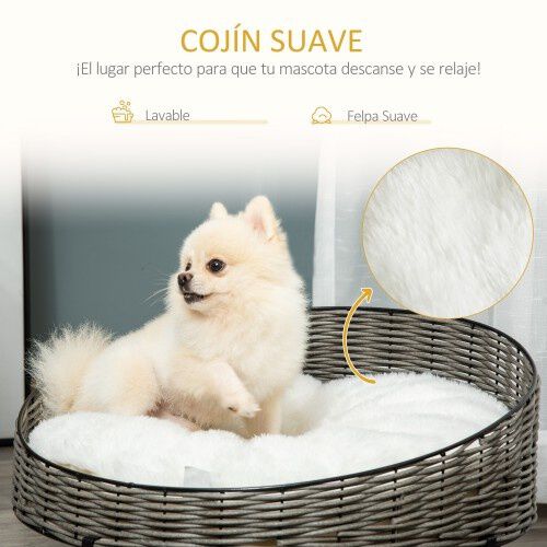 PawHut Cama De Mimbre para perros peque&ntilde;os, , large Imagen numero 4