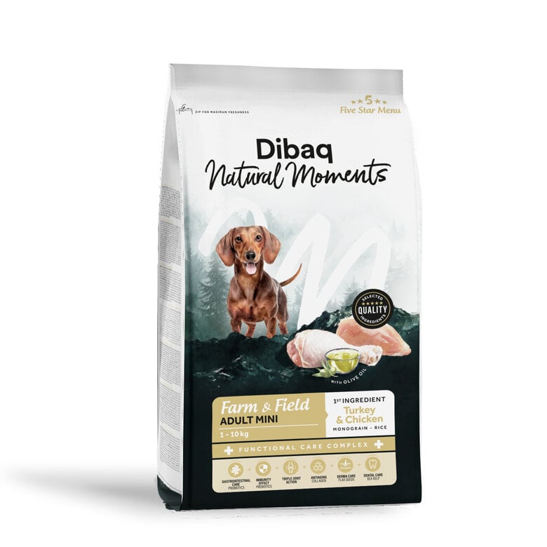 Dibaq Natural Moments 5 Star Pavo y Pollo Adulto razas pequeñas