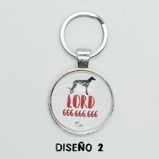 Chapa indentificativa galgo para perros color Blanca
