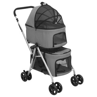 Vidaxl cochechito gris para perros
