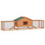 PawHut Conejera de Madera 309x79x86 cm Conejera Exterior Grande para 2-4 Conejos con 2 Corrales Bandeja Extraíble Techo Asfáltico 2 Rampas Natural, , large indicador imagen numero 1