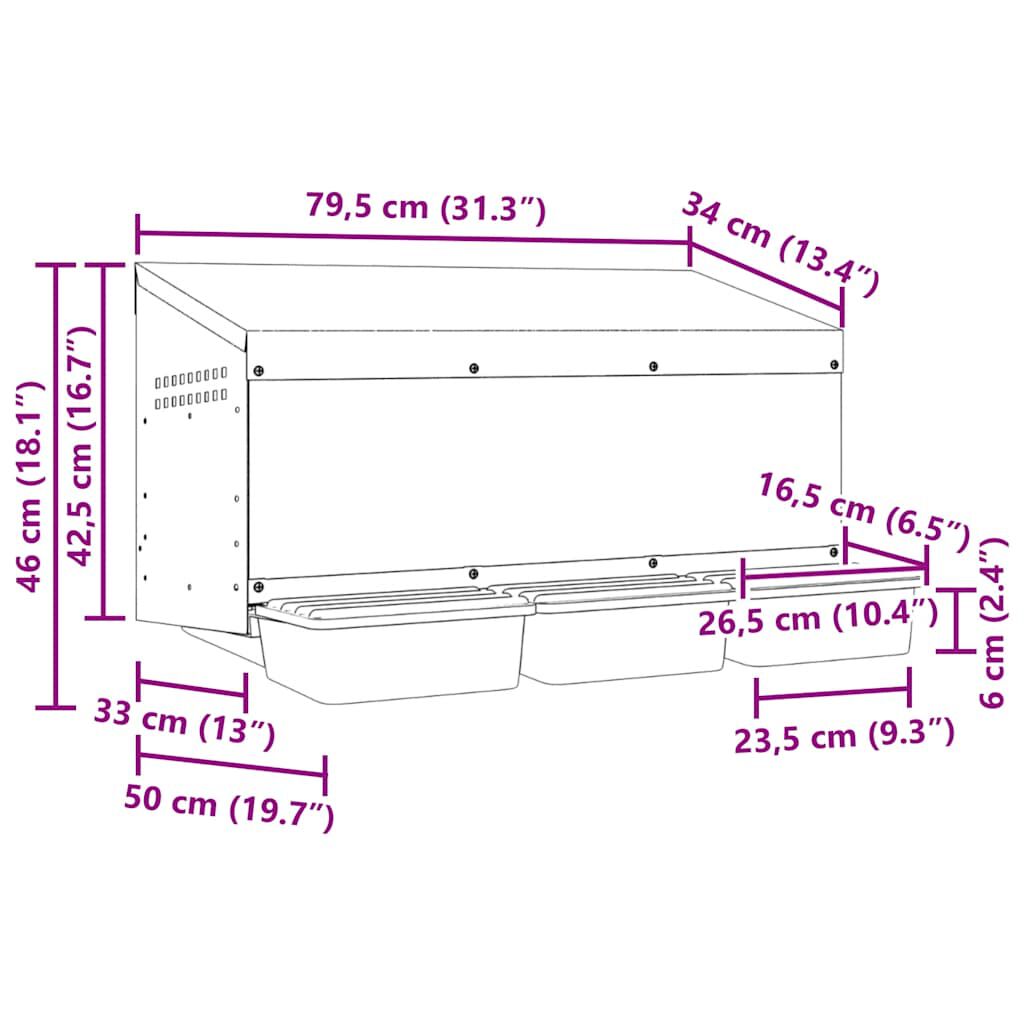 vidaXL Nido para gallinas de acero galvanizado para montar en la pared thumbnail