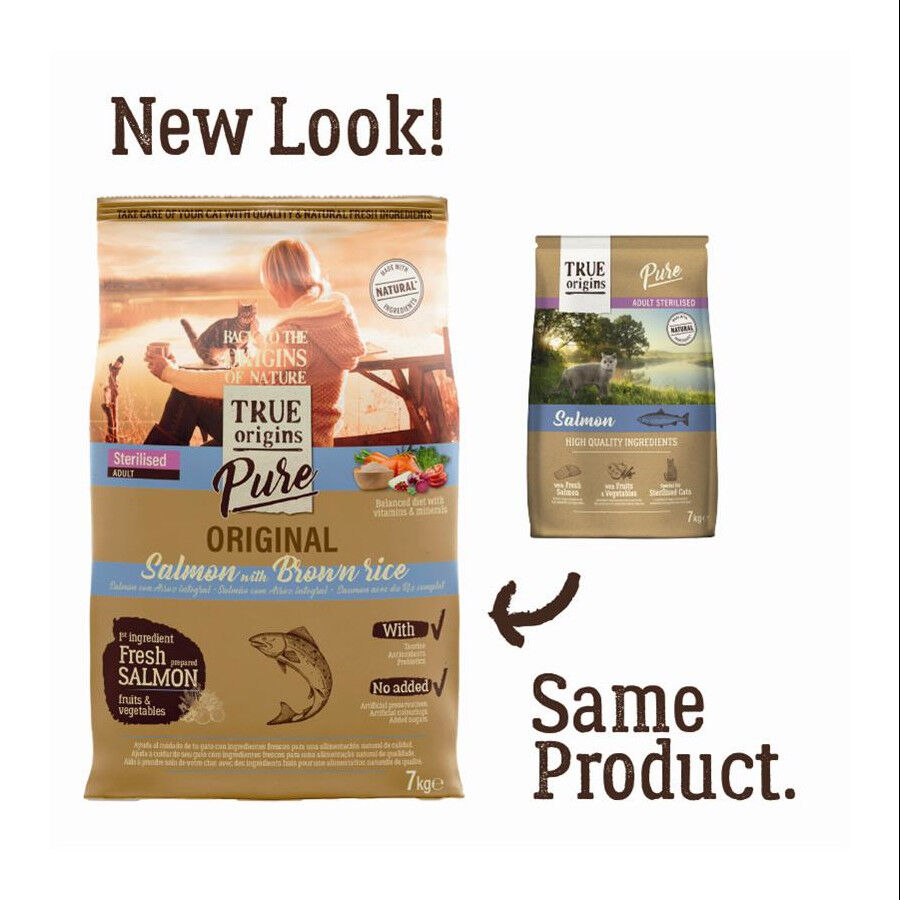 True Origins Pure Adult Sterilised Salmón pienso para gatos thumbnail