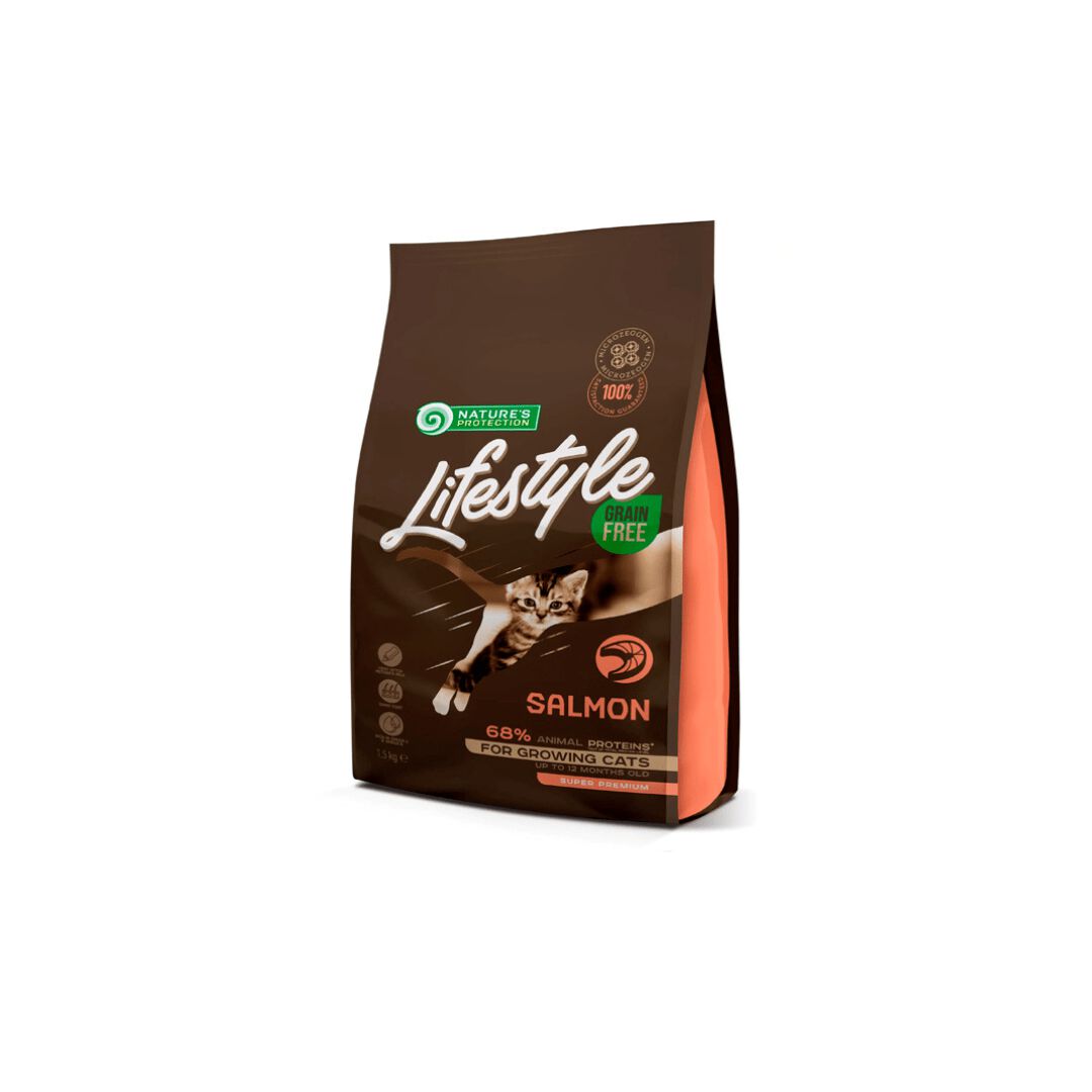 Nature's Protection Lifestyle Pienso De Salm&oacute;n Para Gatos Cachorros 1,5 Kg, , large Imagen numero 1