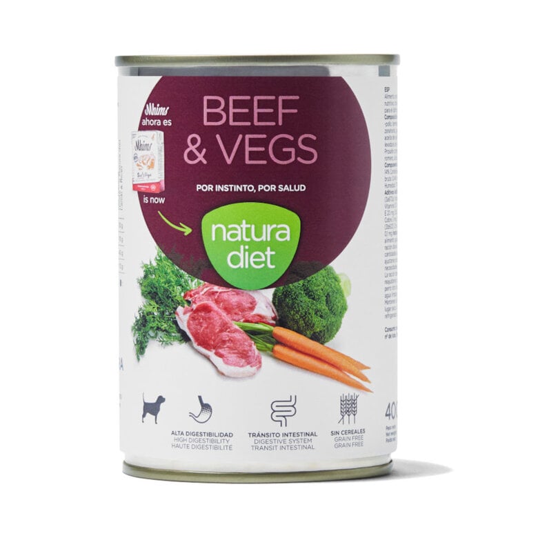 12 latas x 400 g Natura Diet Ternera y Verduras latas para perros ¡Pack ahorro!
