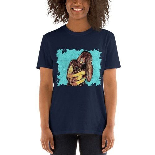 Mascochula camiseta mujer graffiti personalizada con tu mascota azul marino thumbnail