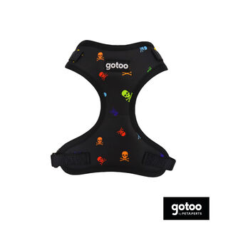 Gotoo Arnés ajustable estampado calavera negro para perros