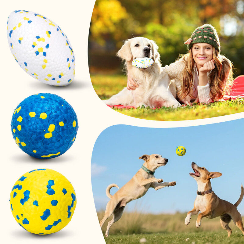 Nobleza Pack de 3 Juguetes para Perros &ndash; 2 Pelotas y 1 Bal&oacute;n de Rugby Indestructibles de Goma E-TPU, Juguete Interactivo Flotante y Limpiadientes para Perros Peque&ntilde;os, Medianos y Grandes, , large Imagen numero 4