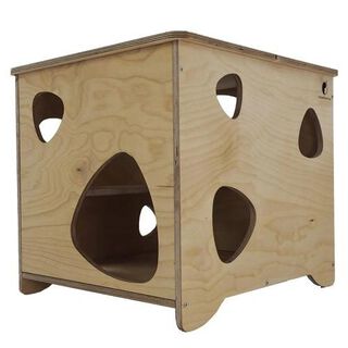 Caja de juegos para gatos Atrápame si puedes color Marrón