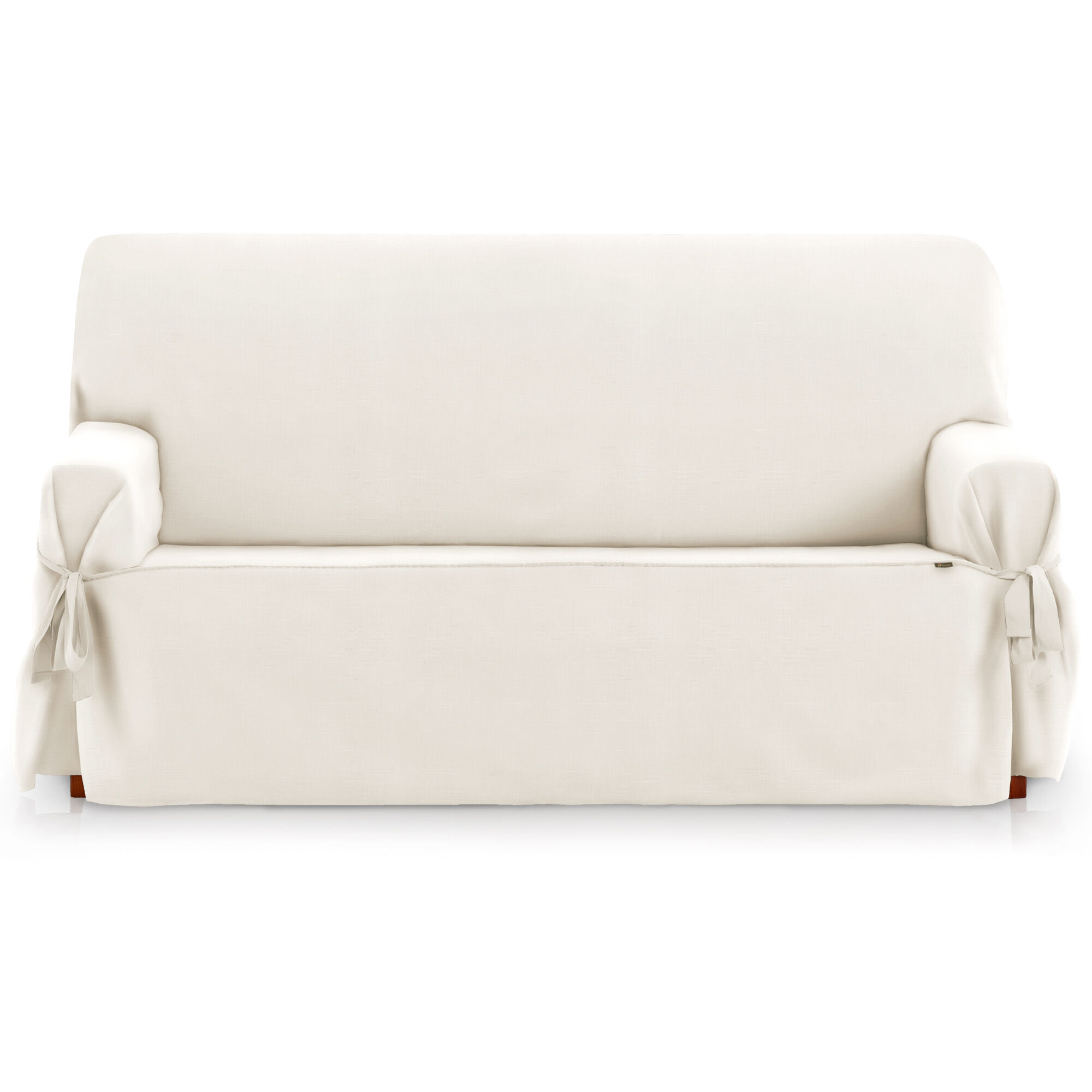 Protector Funda Sillon Sofa 1 Plaza con lazos. Color Marfil. 1 Plaza (80 - 120 cm), , large Imagen numero 5