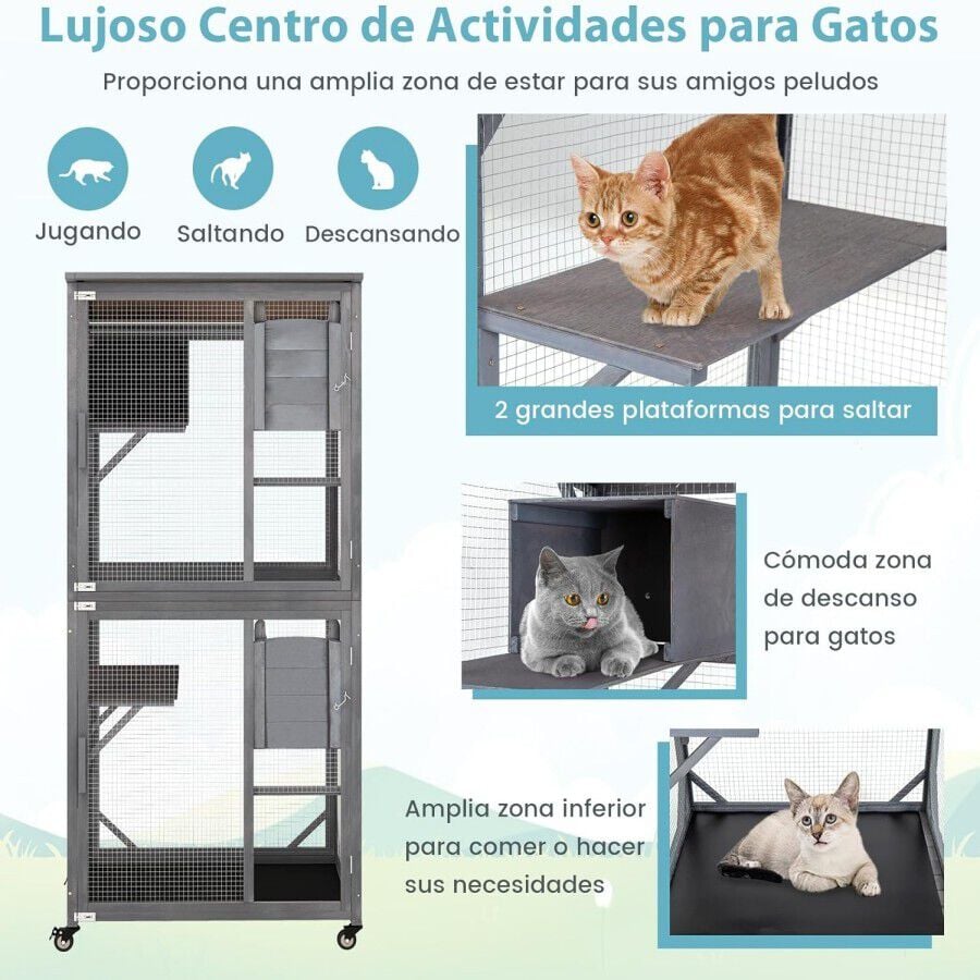 Costway Casa de Madera para Gatos thumbnail