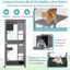 COSTWAY Casa de Madera para Gatos, 182cm Recinto de Exterior para Gatitos con Tejado de Asfalto, 2 Plataformas, Condominio de Interior para Gatos con Ruedas, Capa Inferior de PP, , large indicador imagen numero 2