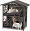 COSTWAY Casa para Gatos de Exterior con Ratán PE, Condominio Elevado de 2 Niveles con 2 Cojines Extraíbles y Ventanas, Refugio para Mascotas con Techo Inclinado, 69 x 40,5 x 70 cm, , large indicador imagen numero 1