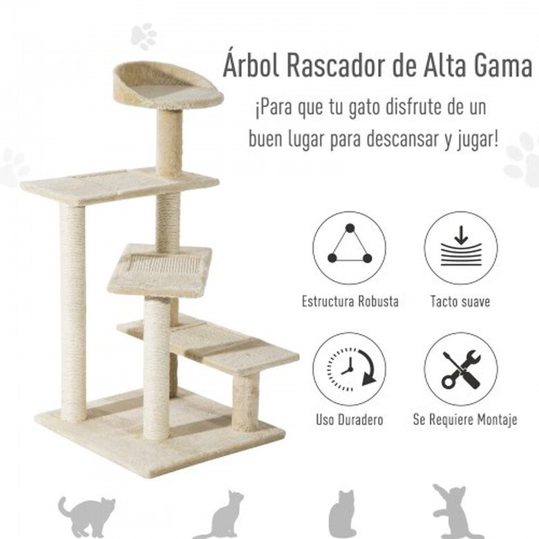 Árbol rascador PawHut para gatos color Beige thumbnail