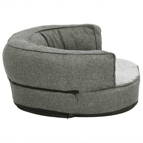 Vidaxl sof&aacute; acolchado ovalado con coj&iacute;n gris para perros, , large Imagen numero 7