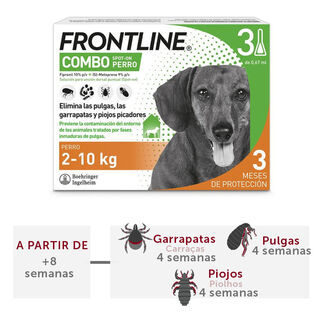 Frontline Combo Pipetas Antiparasitarias para perros pequeños