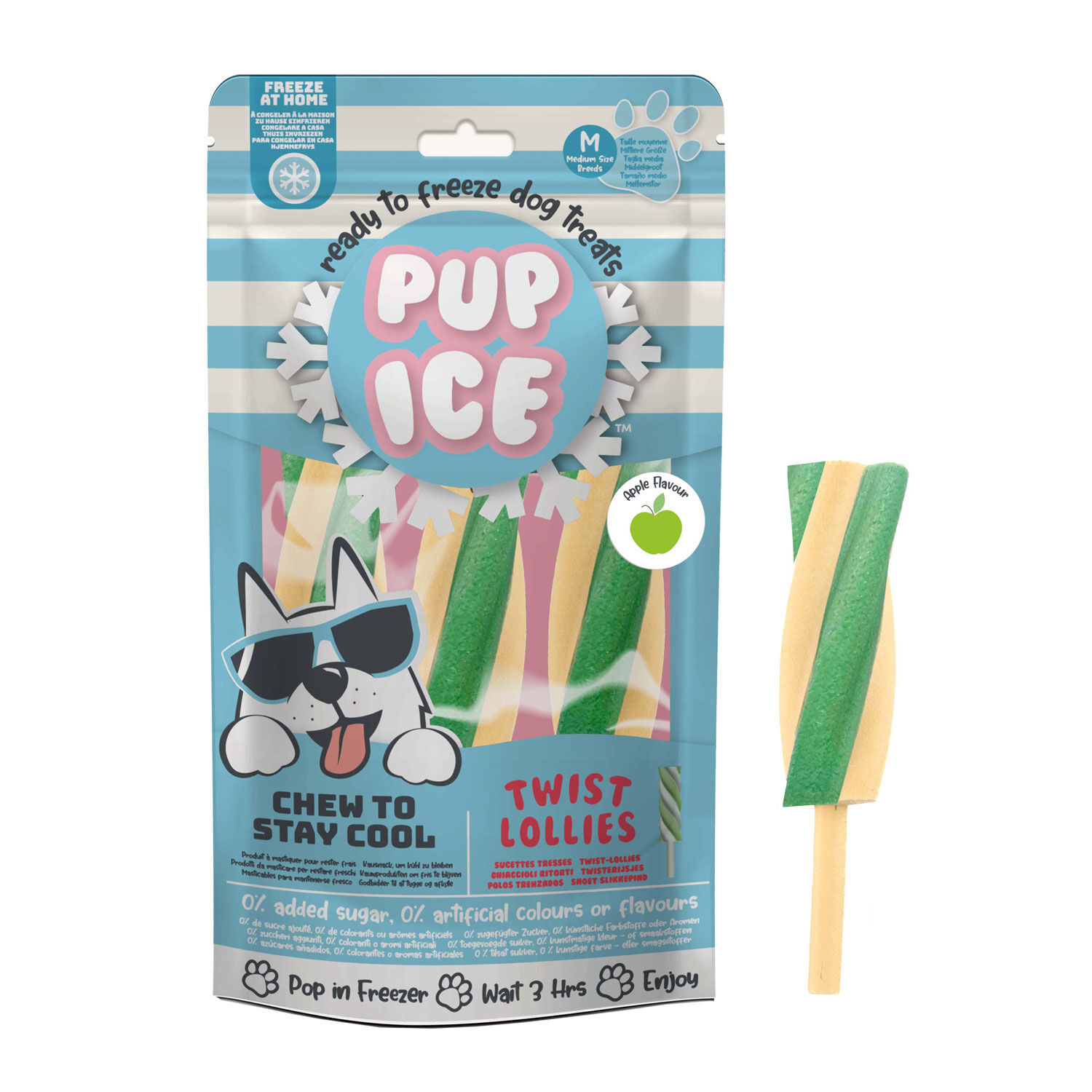 HELADO snack para perro Polo Twist de MANZANA 3 uds (90g) x 9 bolsas PUP ICE, , large Imagen numero 1