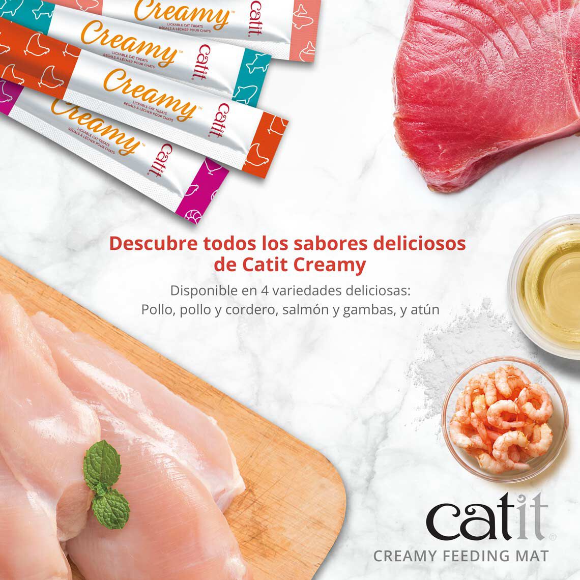 Catit Creamy Mantel de silicona para comer con forma de pez para gatos thumbnail