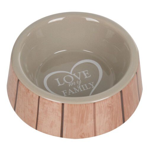 Flamingo comedero de cer&aacute;mica efecto madera Imagen numero 1