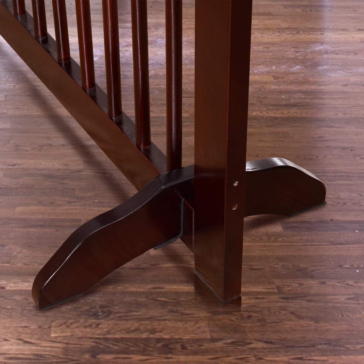 COSTWAY 2 Pies de Soporte para Cerca para Mascotas Pies de Soporte para Extra Estabilidad Set de 2 Color Marr&oacute;n, , large Imagen numero 2