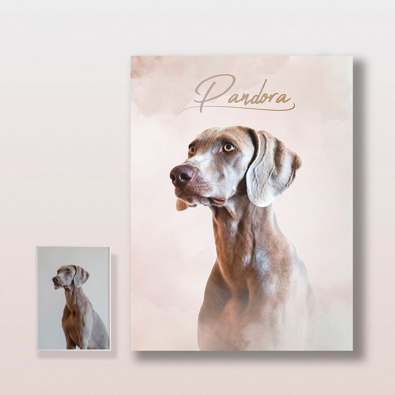Pet Story Retrato Personalizado de Mascota Póster Cloud Nude