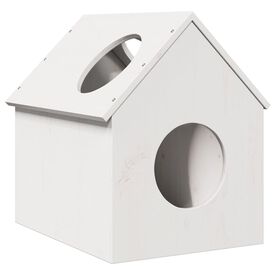 vidaXL Casa para gatos madera maciza pino blanca