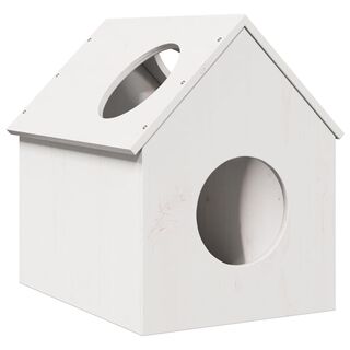 vidaXL Casa para gatos madera maciza pino blanca