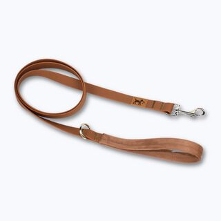 La Casa de Turrón Correa para perros modelo Adventure impermeable marrón de PVC con mango de ante para perros