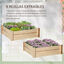 Outsunny Huerto Urbano de Madera Cuadrada 90x90x28 cm con 9 Compartimentos Extraíbles Arriate de Jardín para Cultivos Plantas Flores Natural, , large indicador imagen numero 4