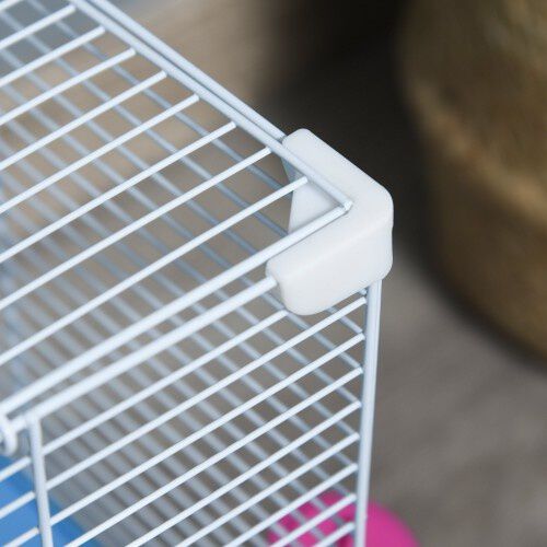 PawHut jaula de alambre de metal azul y blanco para hamsters thumbnail