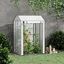Outsunny Invernadero de Exterior Vivero Casero con Puerta Enrollable Cubierta de PE y Marco de Metal para Cultivos Plantas Tomates Terraza Patio 100x80x150 cm Transparente Blanco, , large indicador imagen numero 2