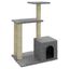 Vidaxl rascador con casa gris para gatos, , large indicador imagen numero 1