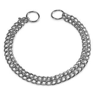 Collar elegante con doble eslabón para perros color Metal