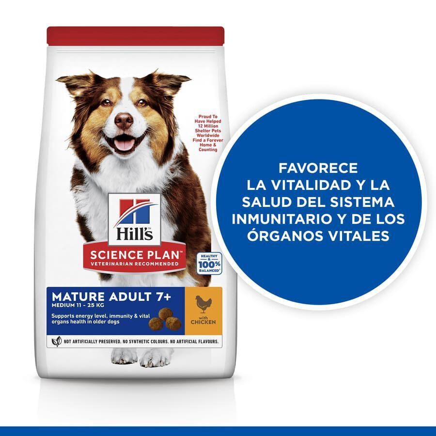Hill&#039;s Science Plan Mature Adult Medium Pollo pienso para perros thumbnail