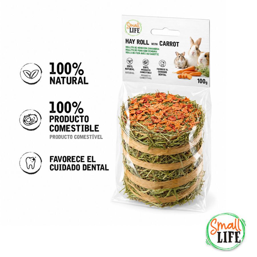 100 g Small Life Rollo de Heno con Zanahoria Snack para roedores y conejos, , large Imagen numero 2