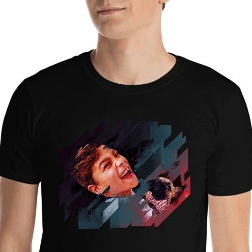 Mascochula camiseta hombre electronic personalizada con tu macsota negro thumbnail