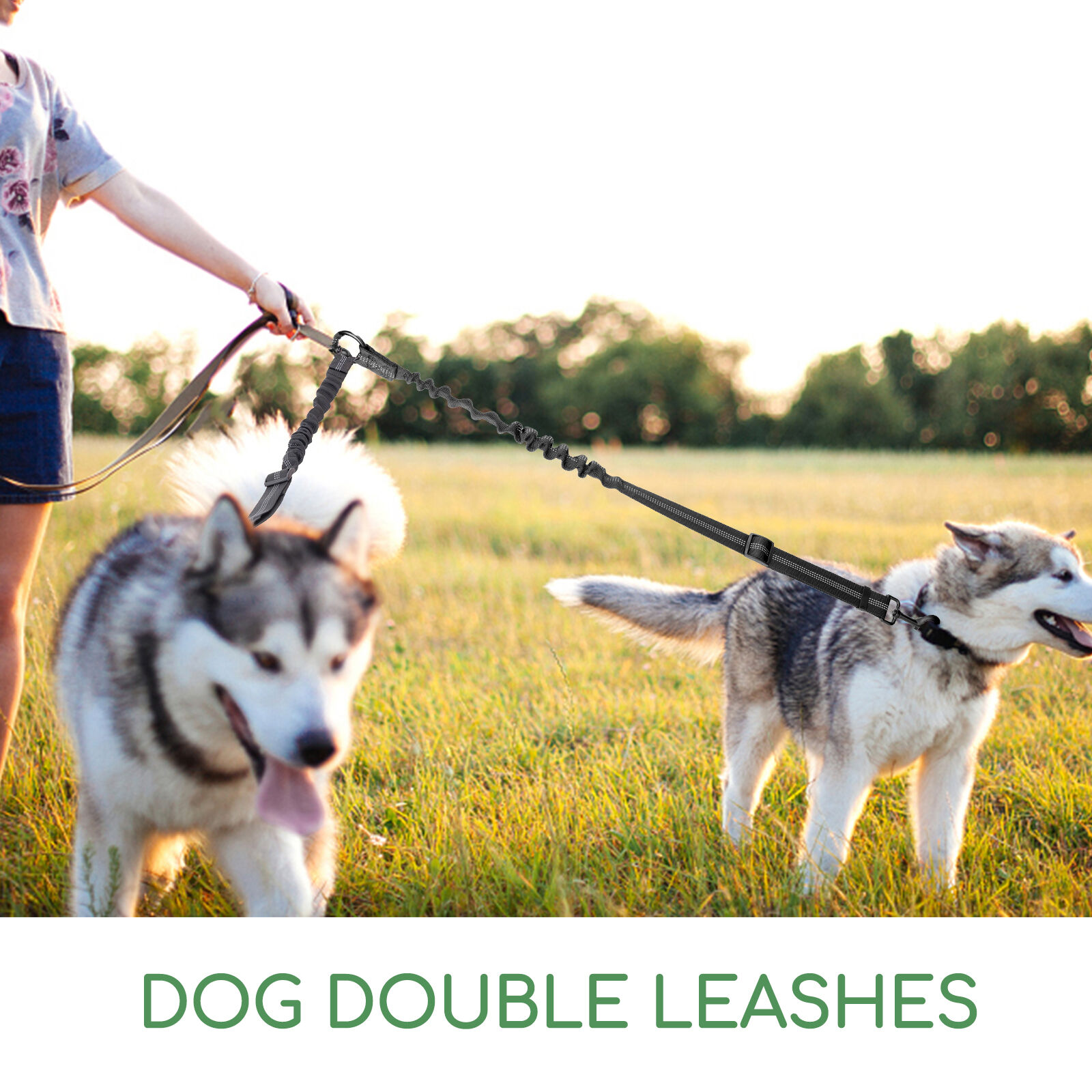 Nobleza Correa Doble para Perros, sin enredos Correa Doble, Rotaci&oacute;n 360&deg; Reflectante Longitud Ajustable Acoplador para Dos Perros, Divisor Fuerte de Doble Correa Para Entrenar y Caminar a 2 Perros, , large Imagen numero 5