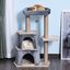Pawhut árbol rascador grande con plataforma gris para gatos, , large indicador imagen numero 2