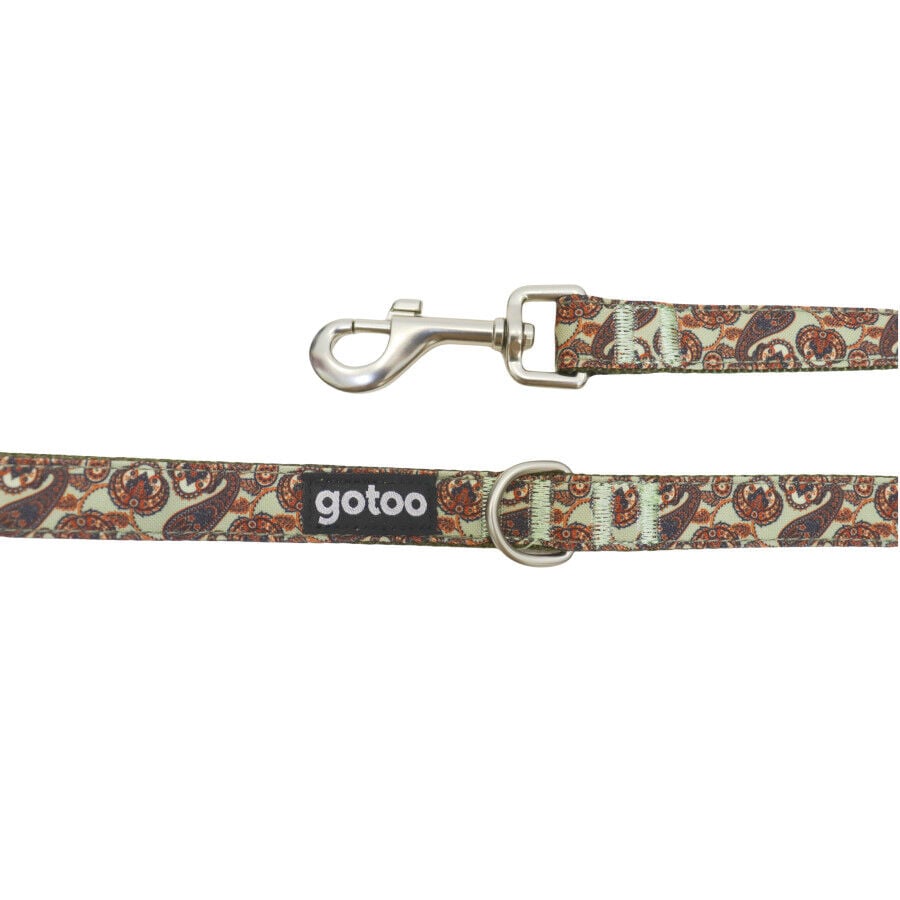 Gotoo Correa estampada cachemira caqui para perros, , large Imagen numero 3