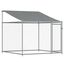 vidaXL Jaula de perros techo y puerta acero galvanizado gris 2x2x2 m, , large indicador imagen numero 1