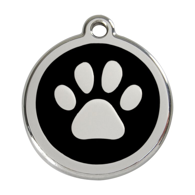 Red Dingo Placa identificativa Acero Inoxidable Esmalte Huella perro Negro para perros, , large image number null