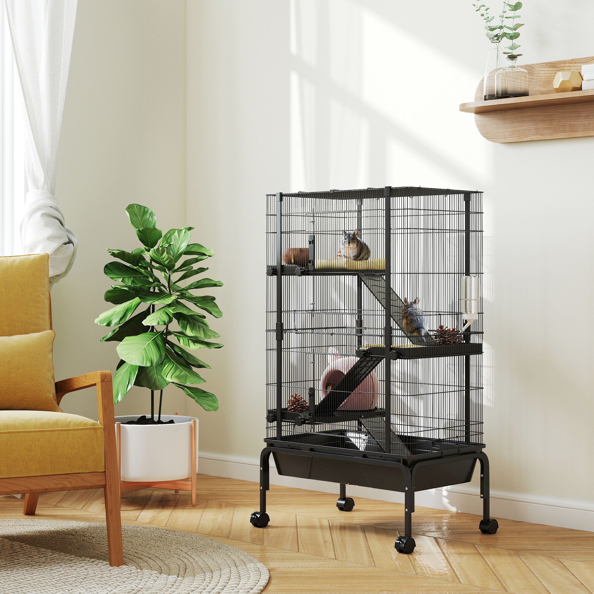 PawHut Jaula Negra para Roedores thumbnail