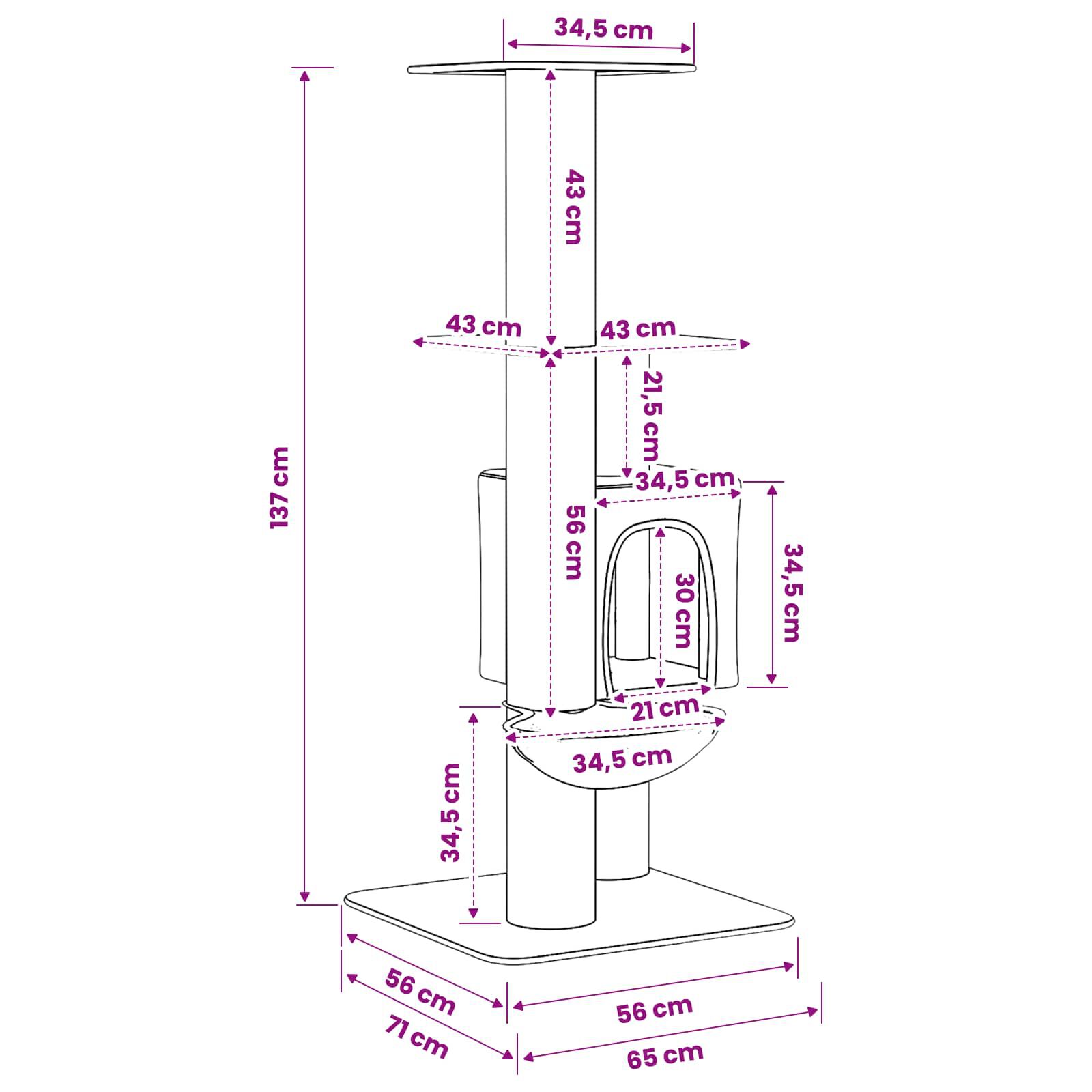 vidaXL &Aacute;rbol para gatos con postes de sisal &Aacute;rbol rascador Parque Condo, , large Imagen numero 4