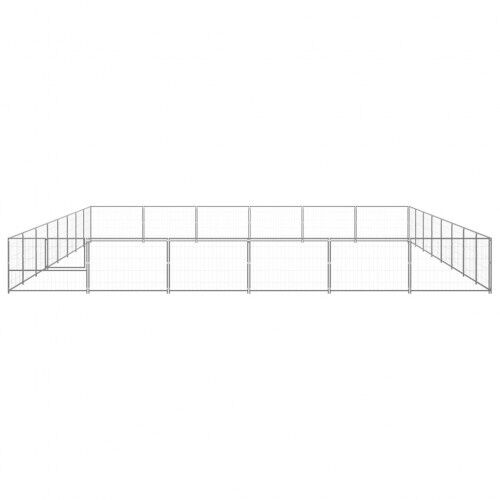 Vidaxl perrera con cerradura plateada para perros, , large Imagen numero 6