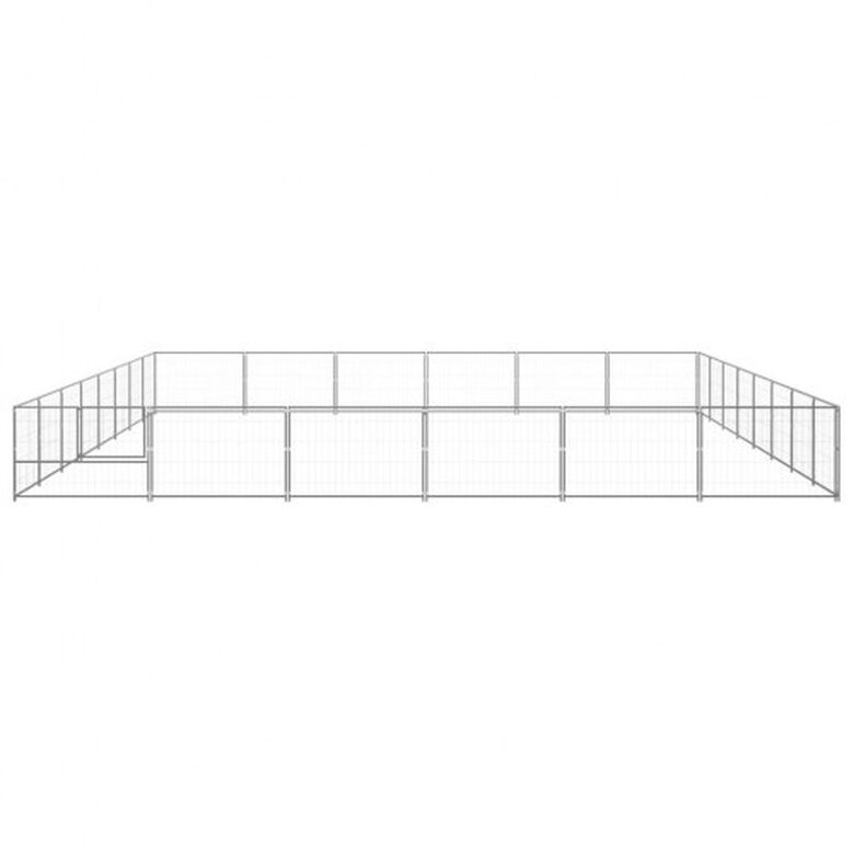 Vidaxl perrera con cerradura plateada para perros thumbnail