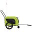 vidaXL Remolque de bicicleta mascotas hierro tela Oxford verde negro, , large indicador imagen numero 9