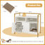 COSTWAY Caja de Arena para Gato, Aseo Gatos Mascotas de Madera, Mueble de Madera para Gatos con Estante & 2 Compartimentos, Muebles Interior para Gatos Ocultos para Entrada, Sala de Estar (Blanco), , large indicador imagen numero 4
