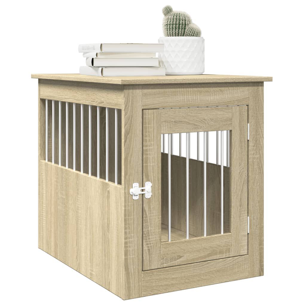 vidaXL Jaula para perros madera de ingenier&iacute;a roble Sonoma 55x80x68 cm, , large Imagen numero 8