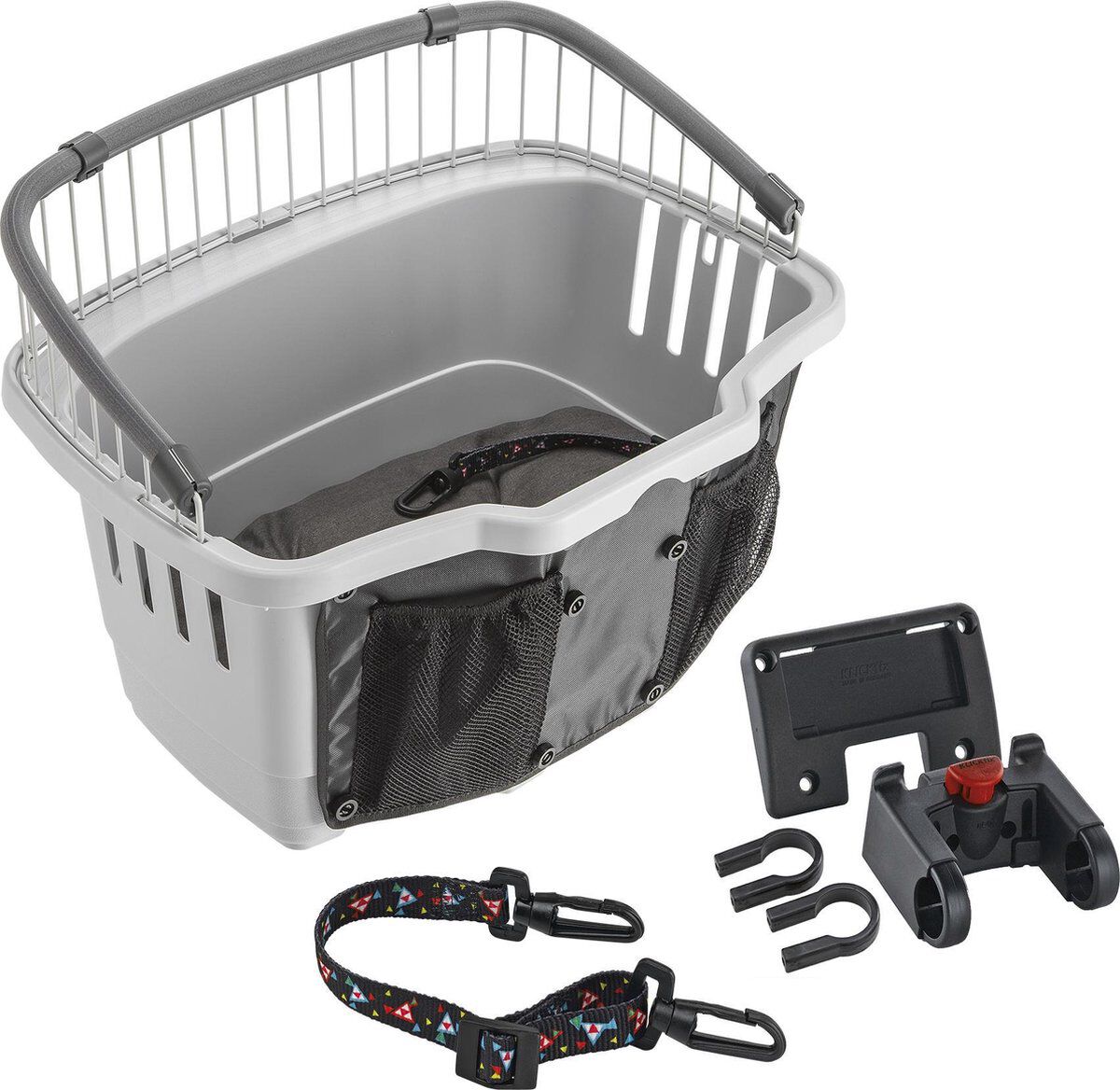 Ferplast Transport&iacute;n de Bicicleta para Perros de Talla peque&ntilde;a hasta 7 kg Atlas Bike 20 Rapid, Caja de Viaje con Correa de Seguridad y coj&iacute;n, Reja de protecci&oacute;n, 47 x 35,5 x h 34,5 cm Gris, , large Imagen numero 1