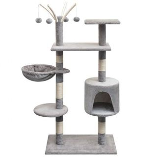 VidaXL Rascador con poste de sisal para gatos color Gris